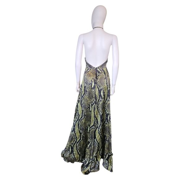 ADRIANA IGLESIAS | Snakeskin Print Halter Maxi Dress / Gown in Size EU 3… - Picture 7 of 12